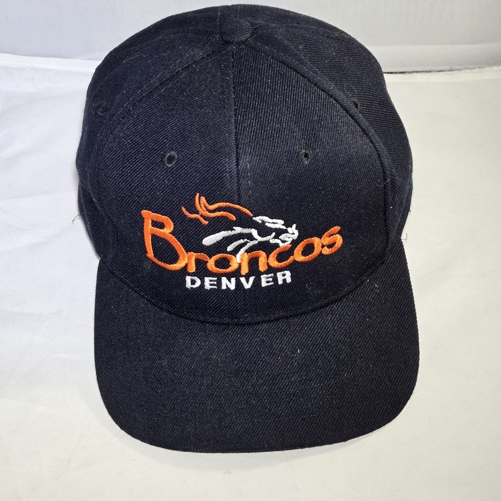 Vintage Denver Broncos NFL Team Wool Blend Hat Snapback Cap Navy Adult OS